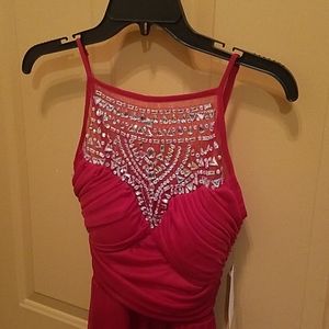 Red floor length dress